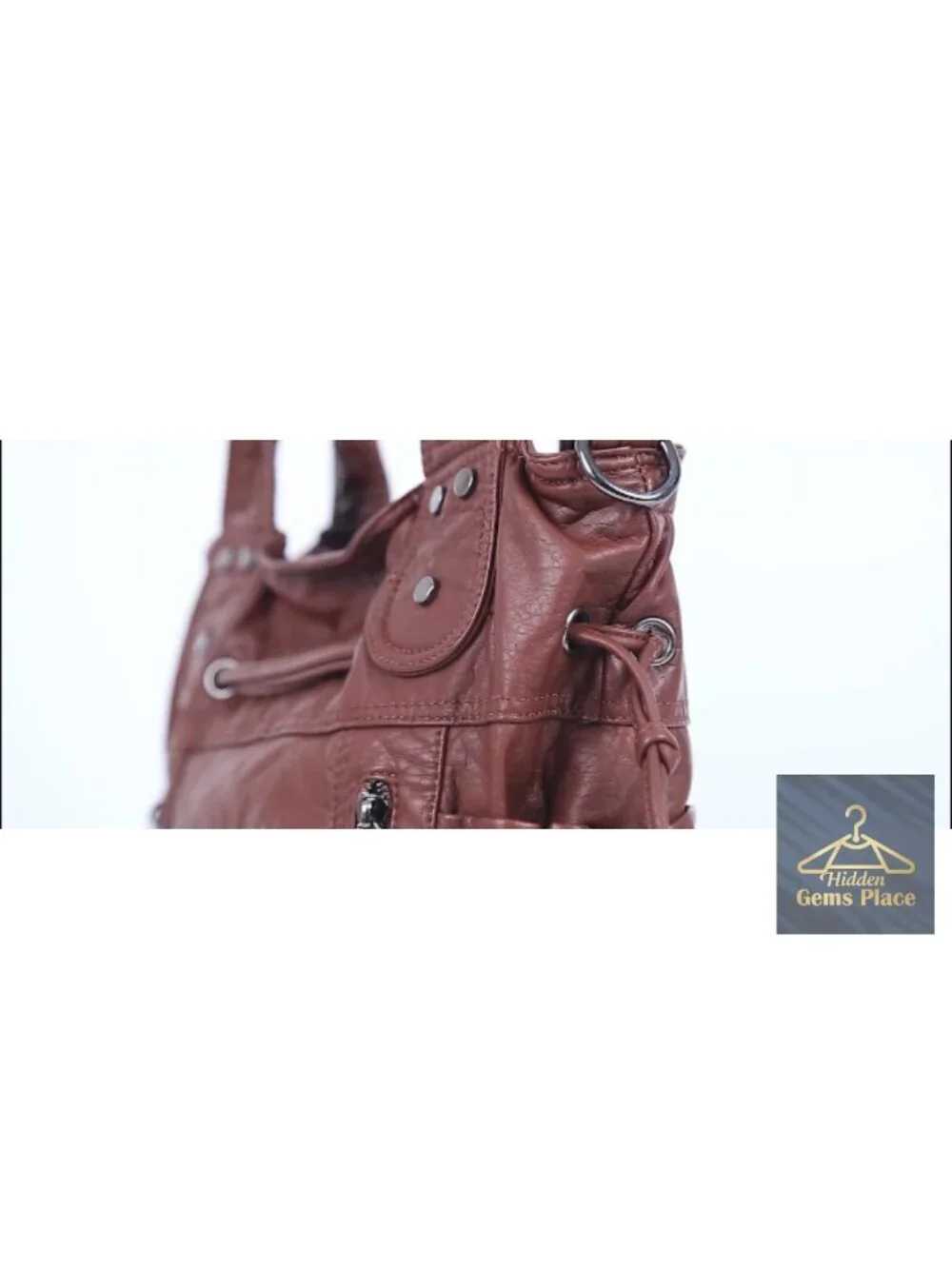 Faux Leather Hobo Bag with Tassel Details Crossbody Tote